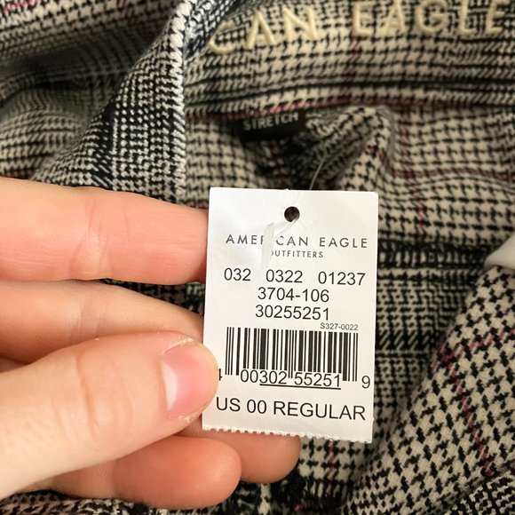 American Eagle super high rise skinny plaid trouser NWT size 00 - Picture 4 of 10